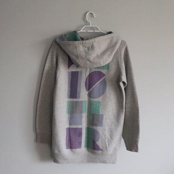 Tna Womens Grey Sz M Full Zip Long Drawstring Comfy Hooded Fleece Sweater - Picture 2 of 14